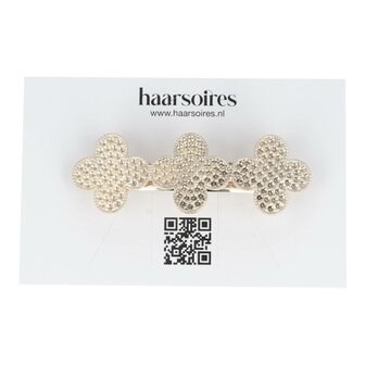 Haarspeld Klavertje Vier Metaal 7,5cm Zilver