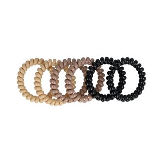 Invisibobble Haarelastiek 5cm Glans Kleuren Zwart Bruin Beige