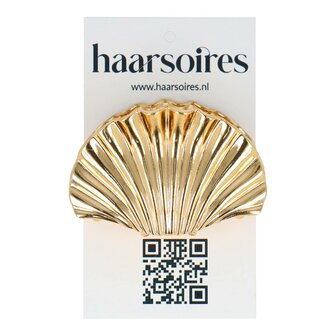 Haarklem Schelp Metaal 5,5cm Goud
