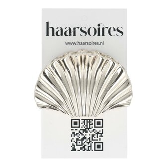 Haarklem Schelp Metaal 5,5cm Zilver