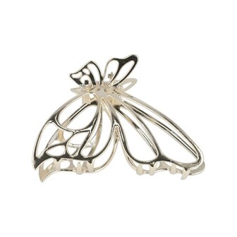 Haarklemmen Open Vlinder Vorm Metaal 7cm Zilver