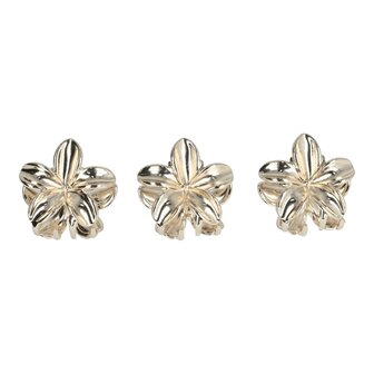 Haarklemmen Lelie Bloem Klein 3 Stuks 3cm Zilver
