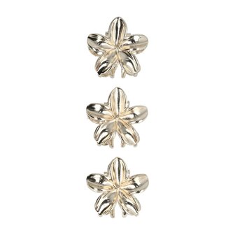 Haarklemmen Lelie Bloem Klein 3 Stuks 3cm Zilver