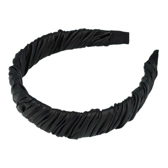 Diadeem Gedraaid Imitatie Leder 3cm Zwart