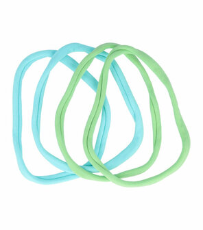 Haarband Elastiek Sport Endless Nylon 4 Stuks Duo Blauw Groen