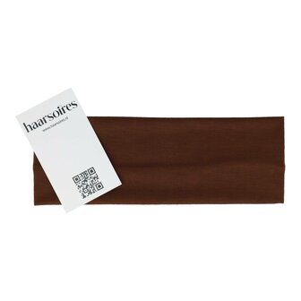 Haarband Basic 7cm Effen Stof Bruin
