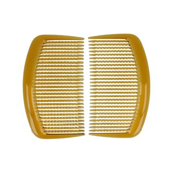 Haarkammen Opsteek Set Rond Fijne Tand 9cm Bruin