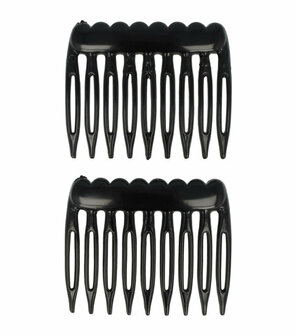 Haarkammen Opsteek Set Klein Recht Grove Tand 5cm Zwart