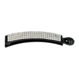 Bananenklem Recht Strass Steentjes 9,5cm Zwart