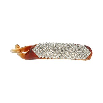 Haarclip Strass Steentjes 7cm Bruin