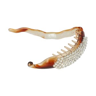 Haarclip Strass Steentjes 7cm Bruin
