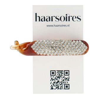 Haarclip Strass Steentjes 7cm Bruin