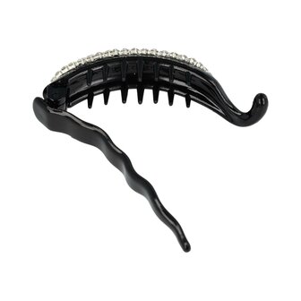 Haarclip Strass Steentjes 7cm Zwart