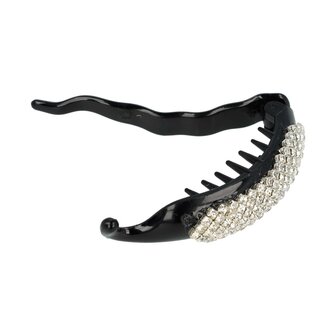 Haarclip Strass Steentjes 7cm Zwart