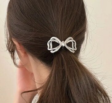 Haarelastiek Strik Cuff Ornament Zilver