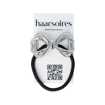Haarelastiek Strik Cuff Ornament Zilver