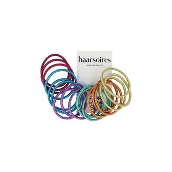 Haarelastieken Glitter 18 Stuks Color Metallic