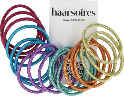 Haarelastieken Glitter 18 Stuks Color Metallic