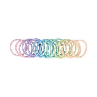 Haarelastieken Glitter 18 Stuks Color Pastel
