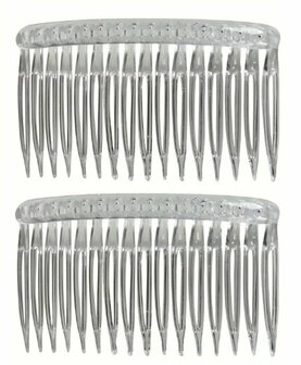 Haarkammen Opsteek Set Recht Grove Tand 8cm Transparant