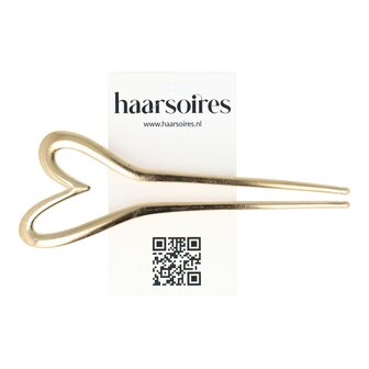 Haarpin Hart Vorm Knot Metaal 13cm Goud