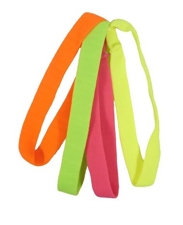 Haarband elastiek groen roze oranje - www.haarsoires.nl