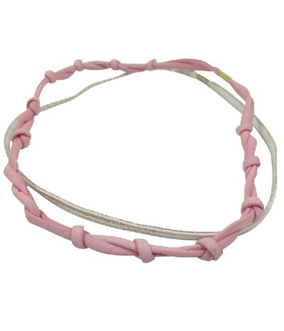 haarband-elastiek-dun-effen-geknoopt-glitter-roze-wit
