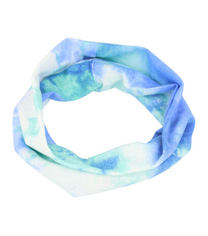 haarband-tie-dye-patroon-stof-blauw-groen
