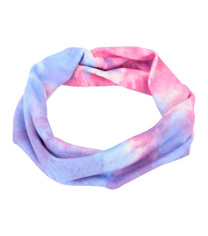 haarband-tie-dye-patroon-stof-blauw-paars-roze