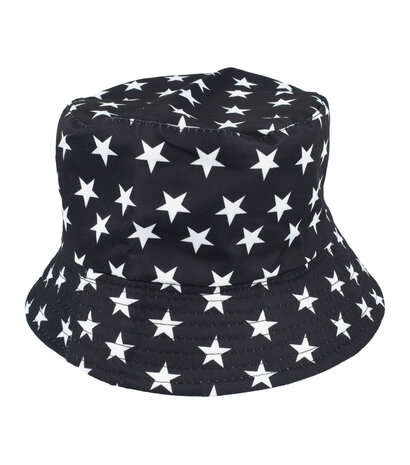 bucket-hat-omkeerbaar-sterren-wit-zwart