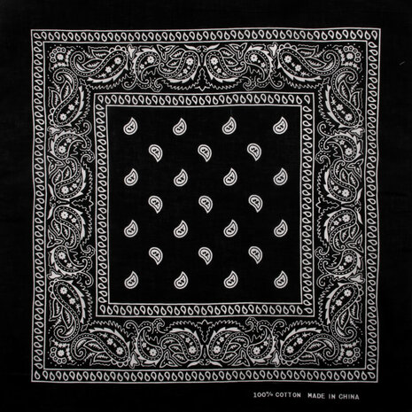 Bandana-zakdoek-paisley-print-zwart