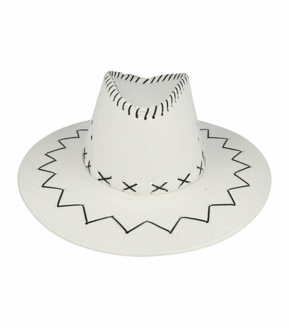 Cowboyhoed Stiksel Zwart Wit