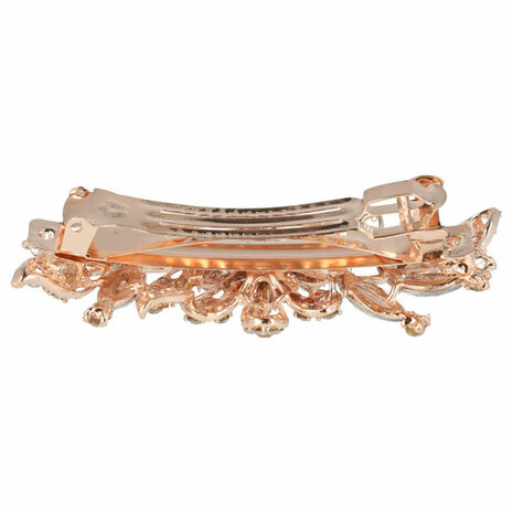 Haarspeld Bloem Vorm  9cm Strass Facet Stenen Transparant Wit