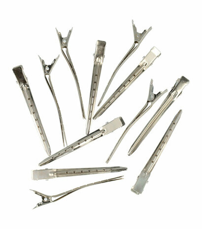 Haarspeld Afdeelklemmen 8cm Zilver