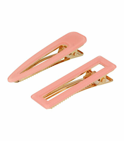 Haarspeld Duckklem Open Vorm Effen Goud Roze