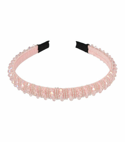 Haarband Diadeem Kralen Streep Patroon Roze