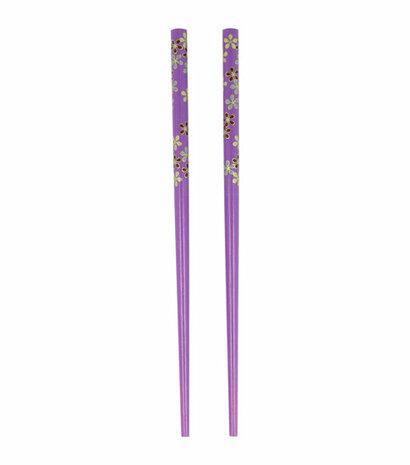 Haarpinnen Bloemen Print Hout 18cm Paars