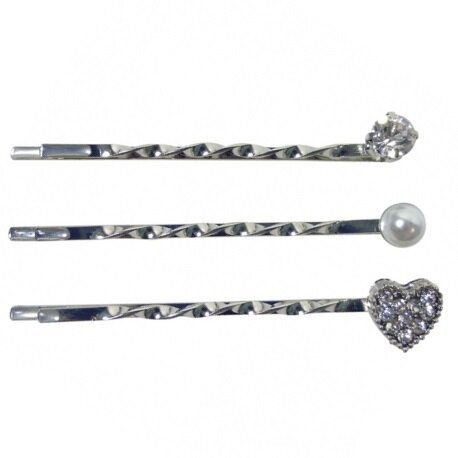 Schuifspeldjes Parel Strass Steentjes Zilver