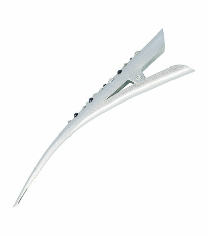 Haarspeld Duckklem Duo Strass 13cm Zilver