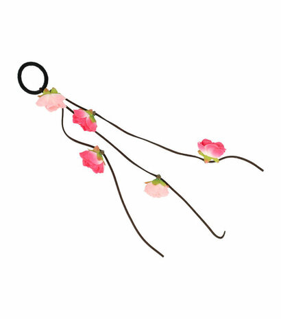 Haarelastiek Endless Veter Roos Bloemen Fuchsia Roze