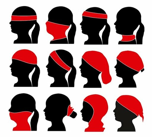 Haarband Multifunctioneel Orient Print Zwart Bruin Rood