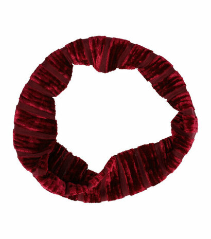 Haarband Streep 7cm Velvet Donker Rood