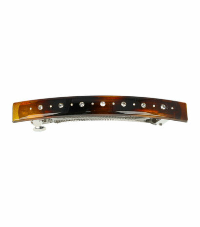 Haarspeld Recht Strass Steentjes 10,5cm Bruin