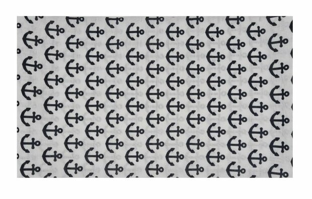 Haarband Multifunctioneel Anker Print Wit