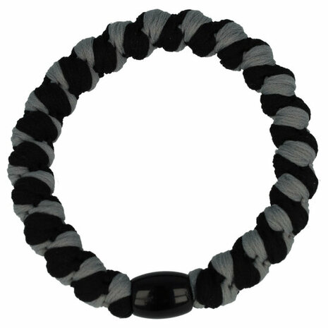Haarelastieken Hair Tie Armband Streep Patroon Zwart Grijs