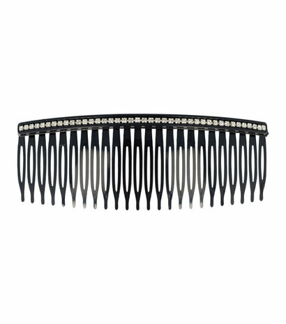 Haarspeld Haarkam 1 Rij Strass Steentjes 13cm Zwart