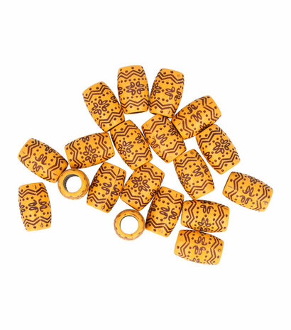 Haarkralen Hout Look Fantasie Patroon Bruin Oranje