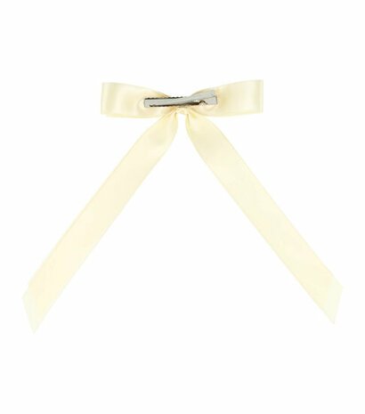 Haarspeld Duckklem Strik Lint 12cm Creme