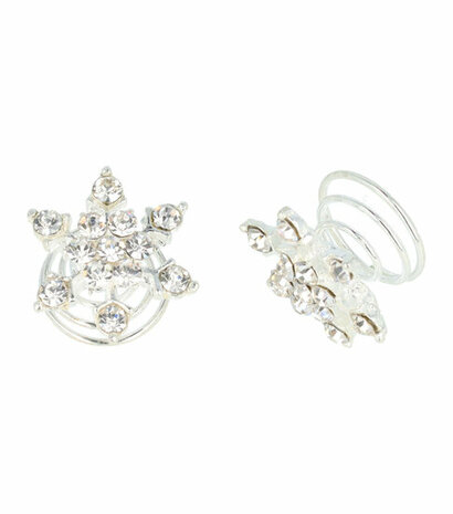 Curlies Strass IJs Bloem Zilver