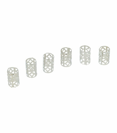 Haarringen Dreadlock Cuffs Opengewerkt Geblokt Zilver Haar Ringen Hair Rings Silver Cuff 30 Stuks